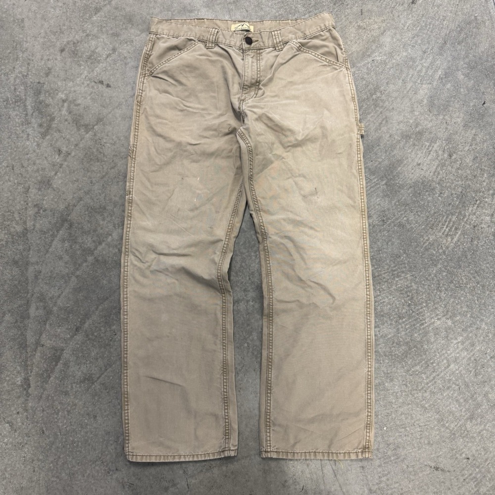 Men's Tan Carpenter Pants Utility Earthtone Workwear Blue Mountain 36x30